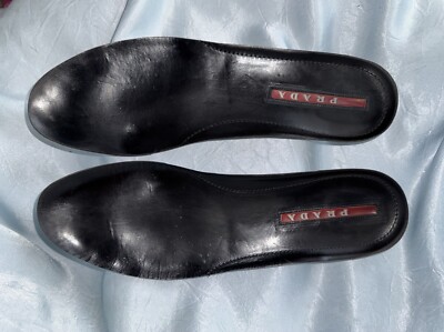 $850 Prada Black Leather Logo Buckle Linea Rossa Loafer UK 9  display picture 1