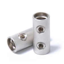 2 PCS 1/0 Gauge Wire Couplers Audio Car Brass Terminal Butt Connectors 0GA #