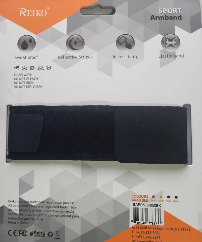 Reiko 跑步运动臂带带闪光灯 5.5X3X 0.5 英寸设备黑色 — 第 2/4 张图片