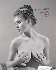 Madeline Smith In Person signed 8x10 photo + heart - Hearts for Heroes