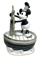 Disney Parks Arribas Brothers Steamboat Willie Mickey Jeweled Trinket Box