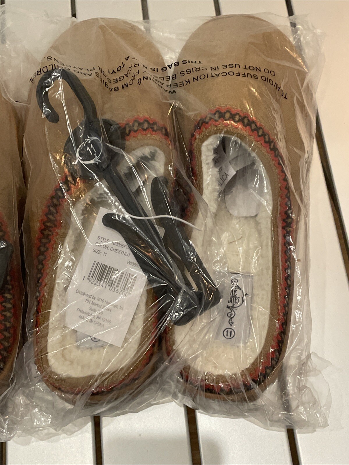 SAOLA Pantofole Sole Mates Ho taglia 10 taglia 11 colore castagno calde Natale inverno