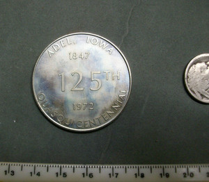 ADEL IOWA 1972 so called dollar 125th quasquicentennial Nickel Silver