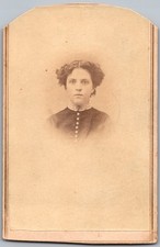 Antique CDV Circa 1860s Gorgeous Young Lady In Dress Unmarked