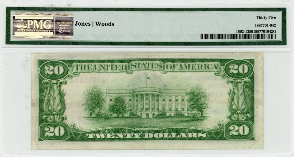 Chicago, IL - $20 1929 Ty. 1, Washington Park National Bank, CH# 3916, PMG 35 - Image 2 of 2