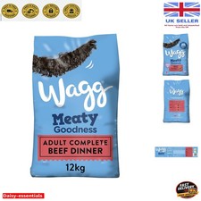Wagg Meaty Goodness 12kg Dry Adult Dog Food - Beef Dinner for Healthy Pets 2.00 per kilo