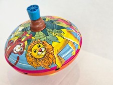 Large Vintage Metal Spinning Top Toy, a Little Wobbly