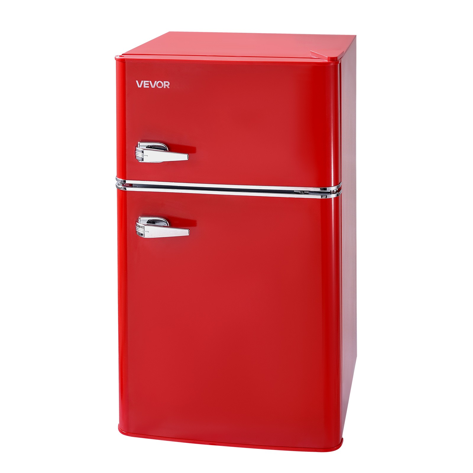 VEVOR Mini Fridge with Freezer 3.2 Cu.Ft Two Door Compact Refrigerator Dorm Red