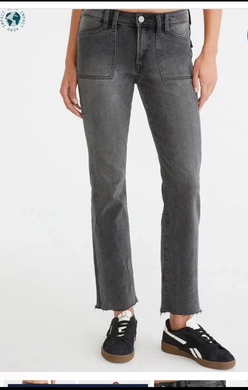 Aeropostale Mid Rise Kick Crop Black Jeans Women New *read description *