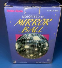 Radio Shack Motorized 8" Disco Mirror Ball Party Club Dance NEW Opened Box