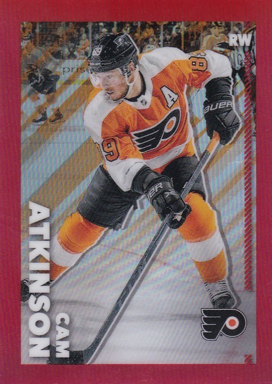 2022-23 TOPPS CHROME NHL STICKER #364 CAM ATKINSON  SSP RED /5 MADE-FLYERS