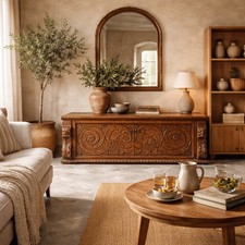 Cassapanca Antica Noce Intagli Italia Inizio XVIII Secolo Originale