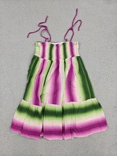 Janie And Jack Dress Girls 10 Multicolor Stripe Smocked Ruffle Sundress Summer