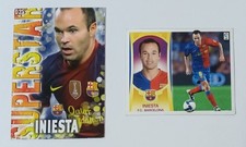 2 PRINTS / CROMOS / STICKERS / FOOTBALL TOKENS - BARCELONA - INIESTA