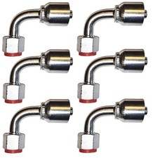 (6) 1J943-6-6 Female 90 -06 ORFS Hydraulic Flat Face Fitting x 3/8" ID -06 Hose