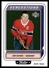1999-00 Upper Deck Retro Generations Jean Beliveau /500 Montreal Canadiens #G5A