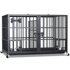 aboxoo 48/42 inch XL Dog Crate for Large Dog/Double Medium Dogs,Heavy Duty Me...