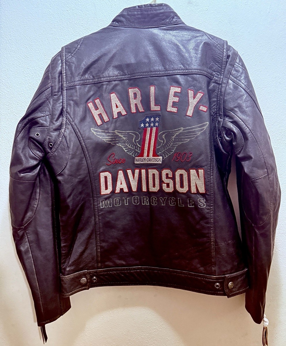 Harley-Davidson Men S Leather Jacket Long Way #1 Distressed Black