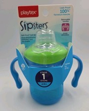 Playtex Sipsters Spill-Proof Soft Spout Training Cup Stage 1 4 M Blue  Green