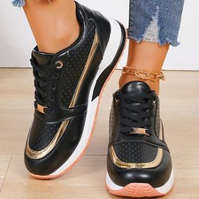 Women’s Running Trainers Lace Up Platform Sneakers Comfortable Sports Shoes