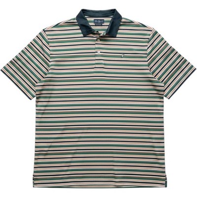 Pelican Coast Clothing Co Mens XL Striped Performance Polo Shirt Pelican Logo