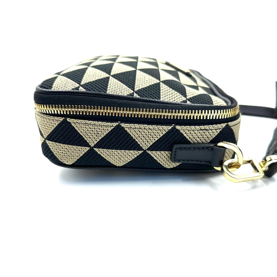 Bolso Bandolera H097 Prada Negro/Beige Símbolo Tela Bordada Foto 4 de 4
