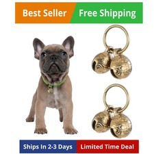 Extra Loud Cat Dog Collar Bell, Durable Brass Charms, 2 Pack Gold