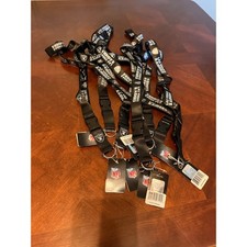 Lot of 8 Las Vegas Raiders NFL Lanyards Black White Logo Key ID Badge Holder NEW