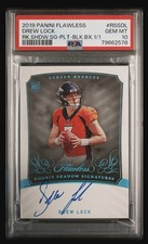 2019 Panini Flawless Drew Lock Rc Rookie 1/1  Shadow Signatures PSA 10