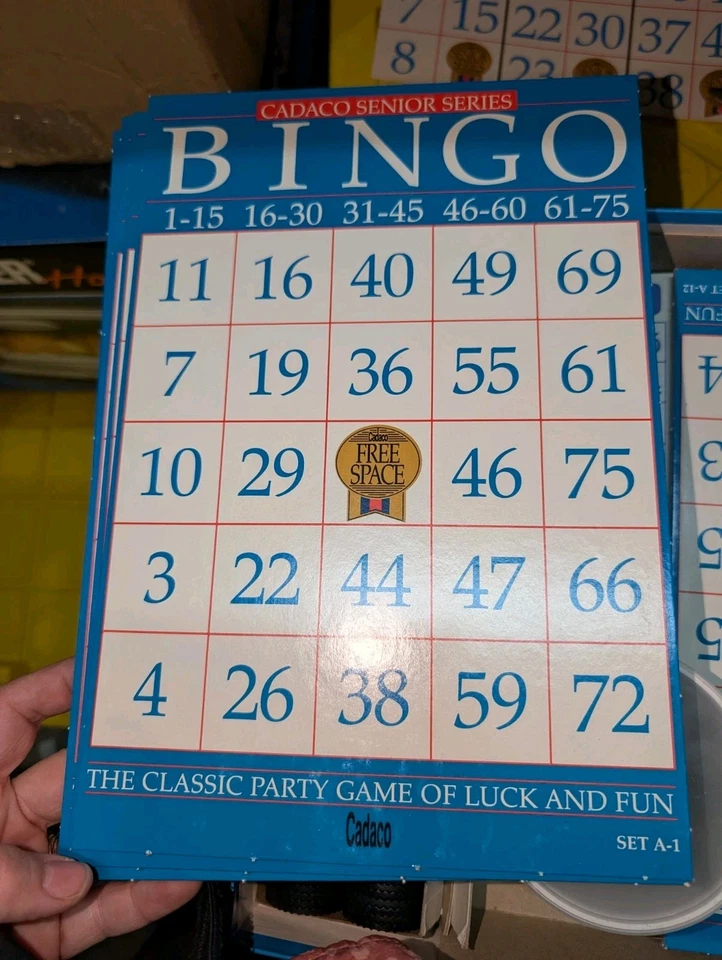 Cadaco Senior Series Bingo Game Classic Party Game Of Luck & Fun W/ Cards Chips - Image 4 of 4