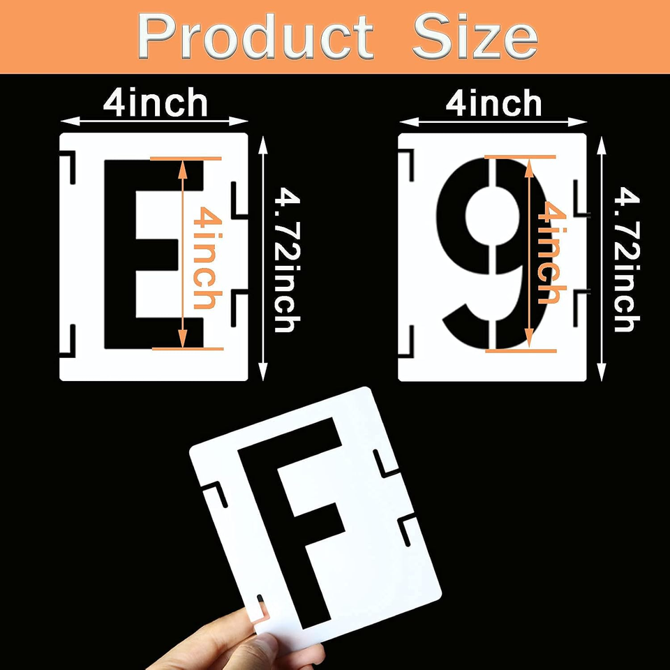 4 Inch Letter Stencils Symbol Numbers Craft Stencils, 42 Pcs Reusable ...