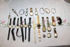 Vtg Lot Ladies & Mens Wrist Watches Jewels Gold-Tone Lorus Timex Elgin Pulsar