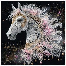 Diamond Painting Kits for Adults Horse, 5D Special Shape Diamond Art Kits for Be