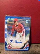 Kyren Paris 2019 Bowman Chrome Draft Blue Wave Refractor Auto 96/150 RC Angels