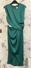 ASOS Design Satin Green Midi Cut Out Dress Size 10. Worn Once