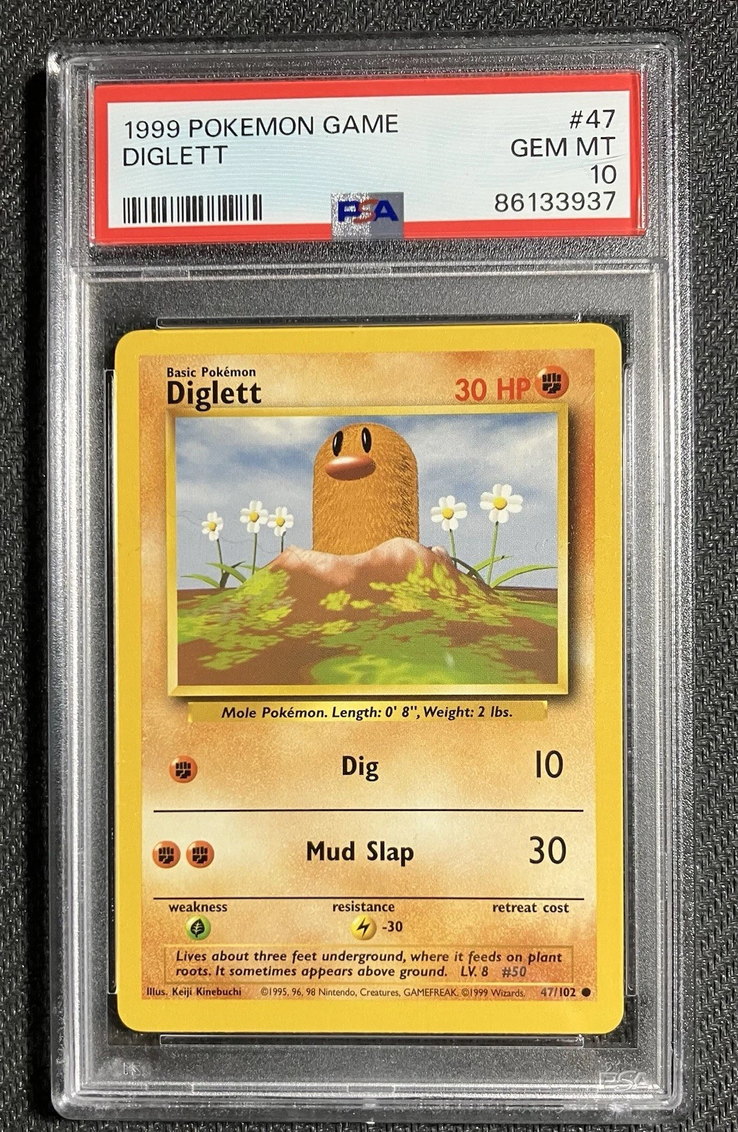 Diglett 047/102 Base Set PSA 10