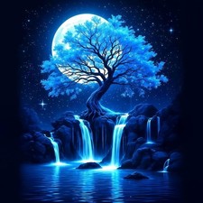 Moon Tree Diamond Art Kits for Adults, 5D Diamond Painting for Adult Beginners,