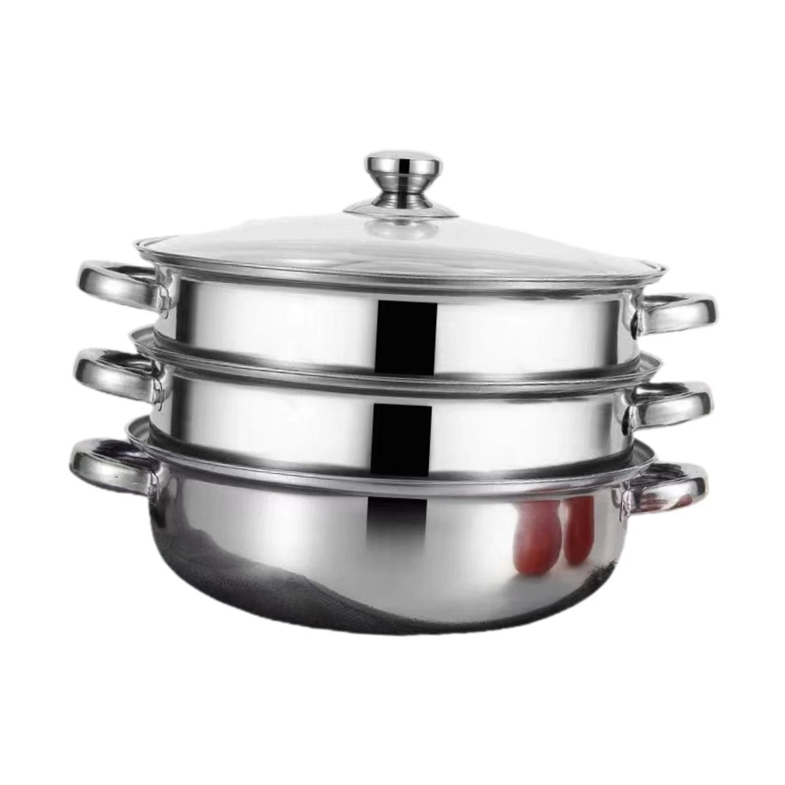 Steamer Pot Kitchen Steamer Cooker 3 Tier with Lid Cooking Pot Multifunctional
