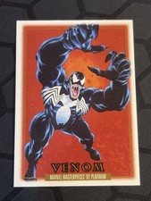 2024 SkyBox Marvel Masterpieces 92 Platinum Venom #97 Leather see pics