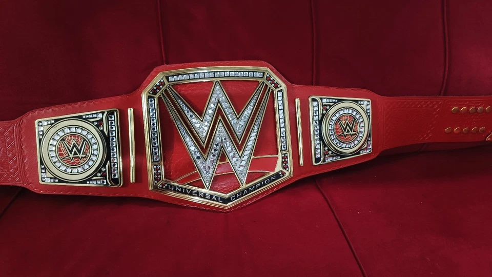 Universal Champion Tite belt, Heavyweight Red Championship belt, Leather Strap - Image 4 of 4
