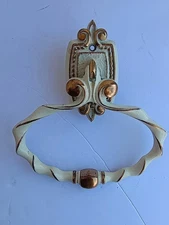 Vintage French Provincial Off White Bathroom Hardware Towel Holder Retro Design 