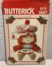 BUTTERICK 6173 - Vintage 80's Strawberry Shortcake Stuffed Doll -Craft Pattern