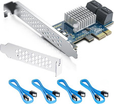 4-Port SATA 3.0 Pcie Expansion Card, 6Gbps Adapter with 4 Cables Low Profile B