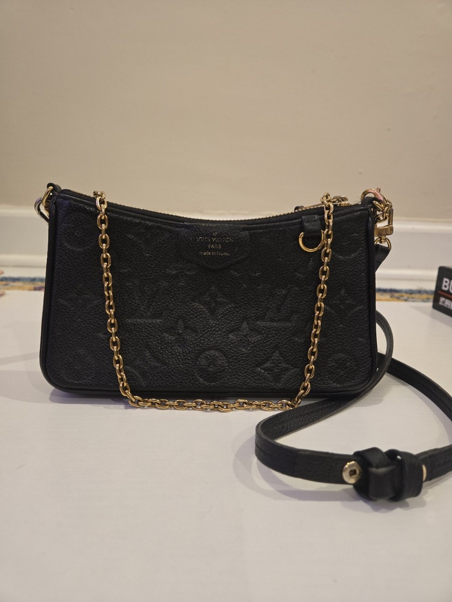 Louis Vuitton Easy Pouch On Strap Shoulder Bag Black Leather