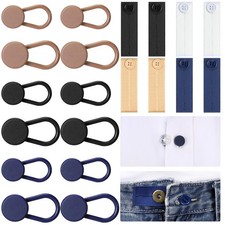 20 Pcs Pant Extenders Include 12 Button Waist Extenders and 8 Adjustable Elas...