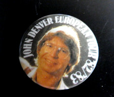 VTG John Denver European Tour 82/83 Pinback Button 1 1/4 inches RARE