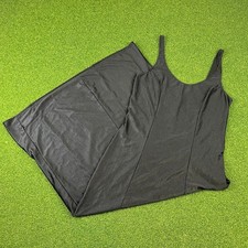 Vintage Gilligan O'Malley Black Stretch Slip Dress Nylon Lycra Maxi Minimal Y2K