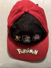 VTG RARE Pokemon Hat Cap Snap Back Black Nintendo Video Game Boys Kids Youth Y2K