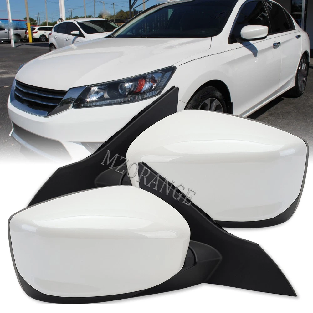 Pearl White Side Mirror Driver & Passenger For Honda Accord 2013 2014-2017 Sedan