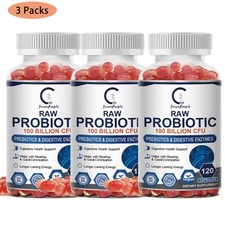 3 x Raw Probiotics 100 Billion CFU Potency Digestive Immune Health 360 Capsules